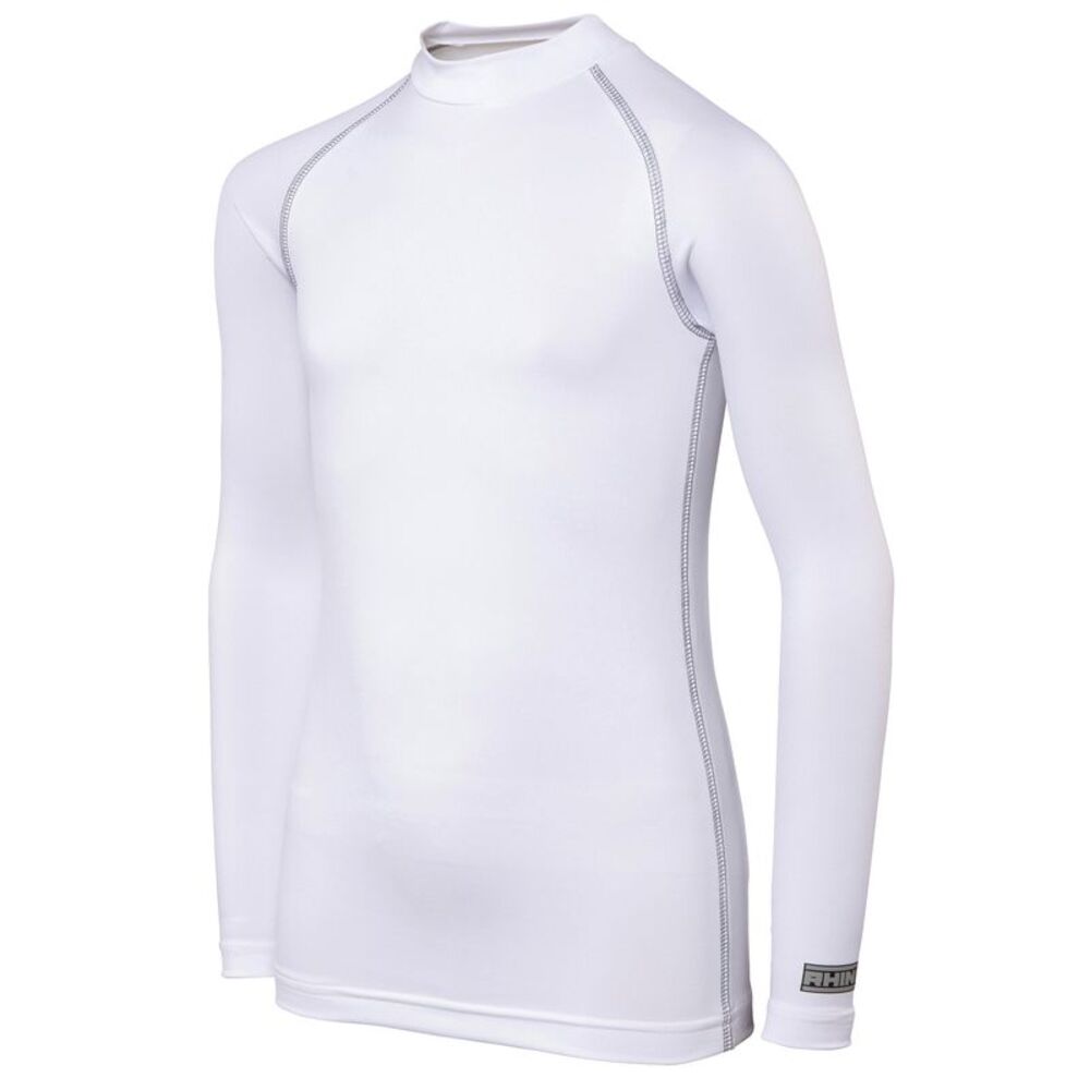 Rhino Childrens Big Boys Long Sleeve Thermal Underwear Base Layer Vest Top / Whi